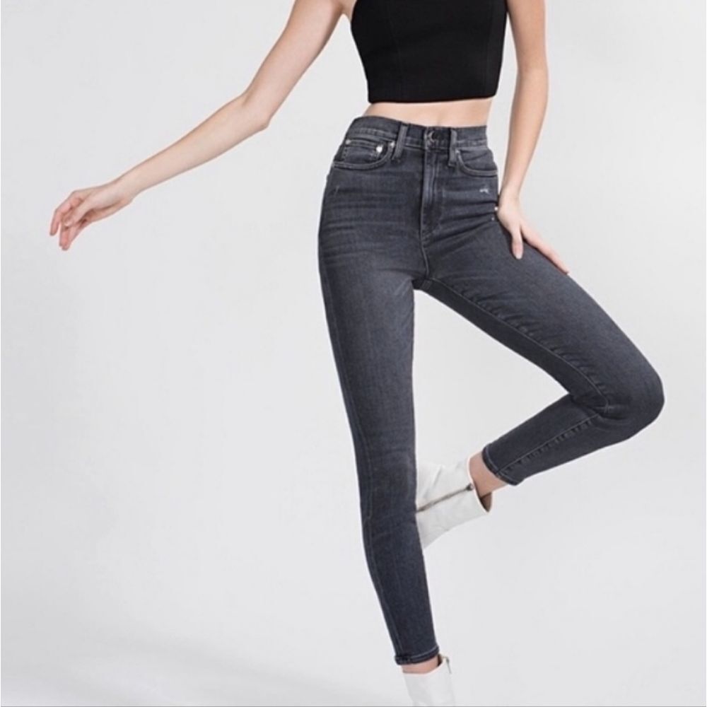 Alice + Olivia Black Wash Stretch Skinny Jeans Size 8
